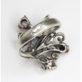 vechi inel, stil Art Nouveau. argint & ametiste. Franta
